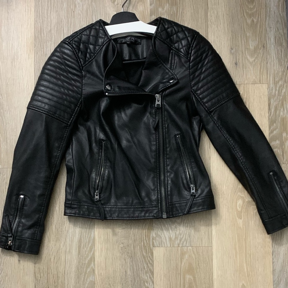 Topshop Leather Jacket (Petite)
